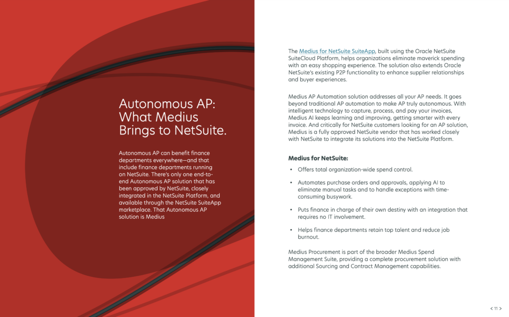 A page from the "Get the most out of NetSuite with something with Medius" developed By Fulcrum.